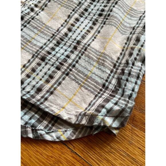 TIMBERLAND Textured Brown/Blue Plaid Button Down Shirt sz M - Picture 5 of 10